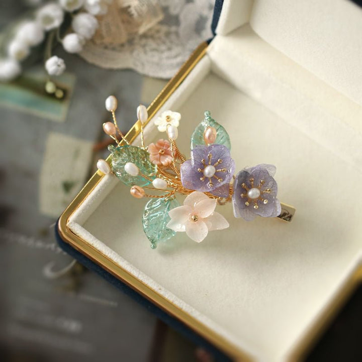 Two-Tone Hydrangea Flowers Hairpin