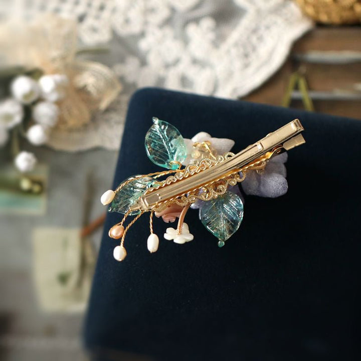 Two-Tone Hydrangea Flowers Hairpin
