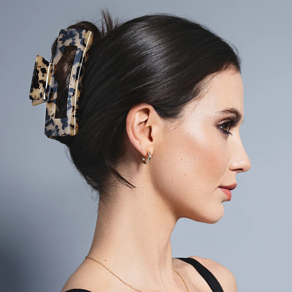 Small Leopard Print Acetate Claw Clip French Vintage Style - Nuiee Shop