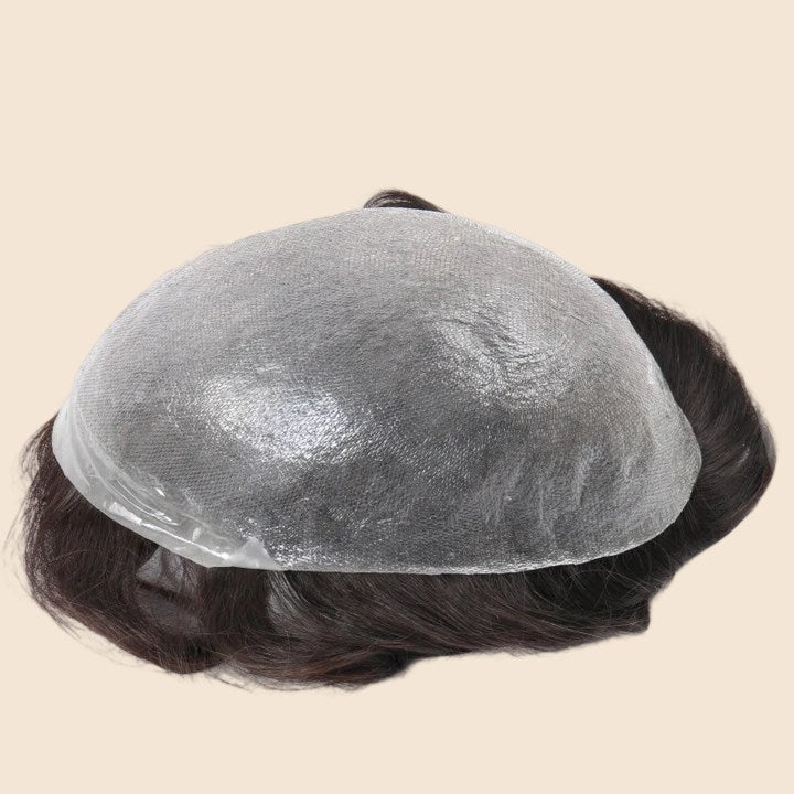 Mens Hair System Ultra Thin Skin Full V-loop,Natural,Transparent,Soft