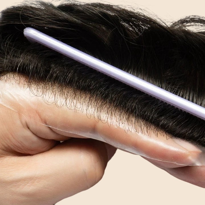 Mens Hair System Ultra Thin Skin Full V-loop,Natural,Transparent,Soft