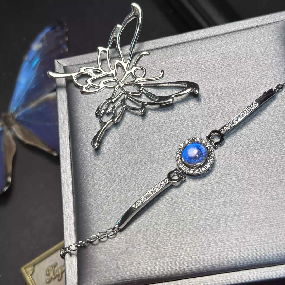 Handmade Genuine Blue Morpho Butterfly Wing Pendant - Sterling Silver Specimen Necklace, One-of-a-Kind Botanical Jewelry