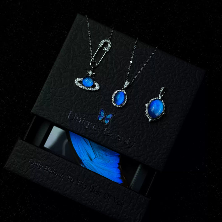 Handcrafted Butterfly Specimen Necklace  An Elegant Light Luxury Gift for Your Girlfriend or Close Female Companion