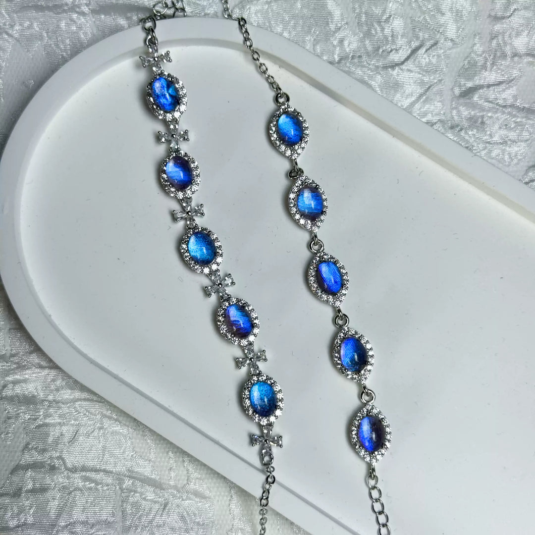 Real Blue Morpho Butterfly Wing Bracelet in S925 Sterling Silver - Unique Handmade Jewelry, Whimsical INFP Gift, Niche Specimen Jewelry for Besties & Couples