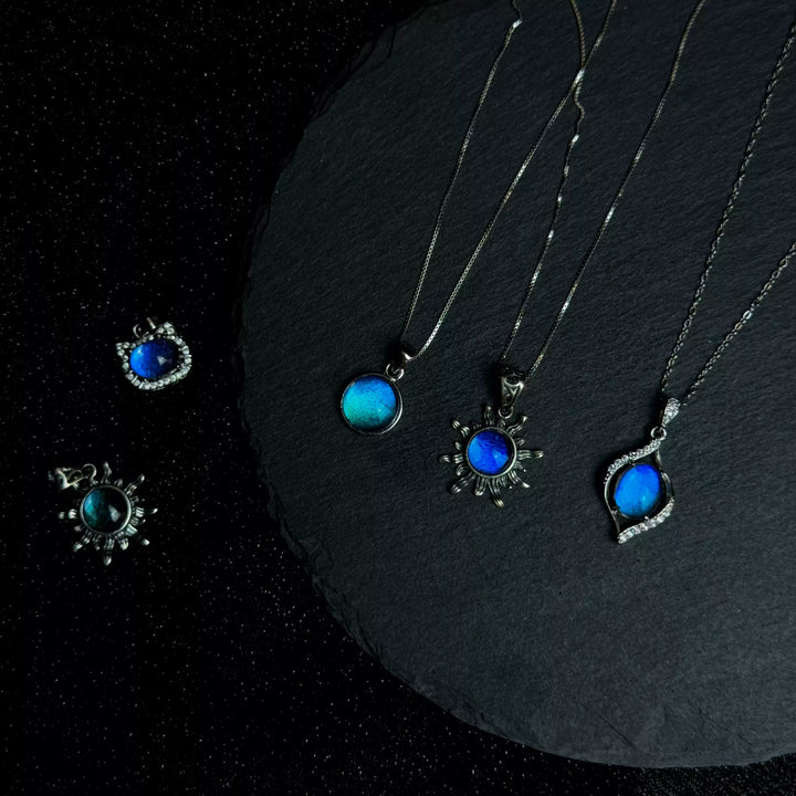 Real Blue Morpho Butterfly Wing Necklace in S925 Sterling Silver - Handmade Specimen Pendant, Unique Niche Gift for Her, Bestie Birthday Jewelry