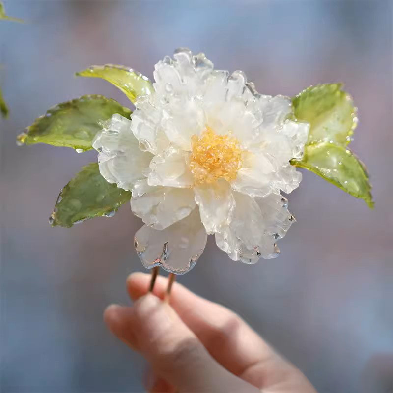 Haarspange mit Gardenienblüte