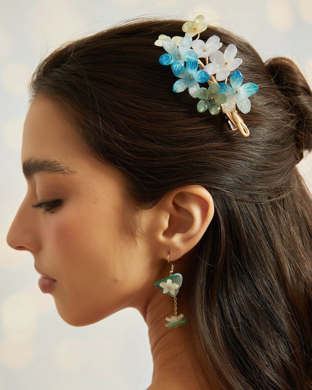 Aurora Blossom Crystal Hair Clip