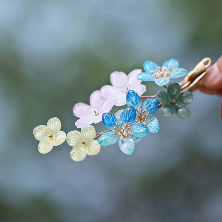 Aurora Blossom Crystal Hair Clip