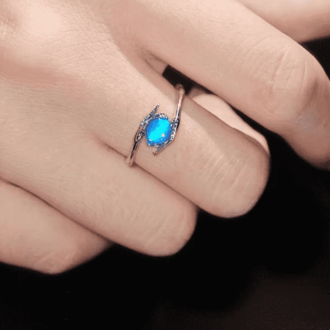 Real Blue Morpho Butterfly Wing Ring in S925 Sterling Silver - Adjustable Original Design,  Handmade Niche Jewelry for Besties & Couples