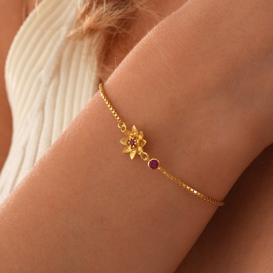 Birth Flower & Birthstone Bracelets