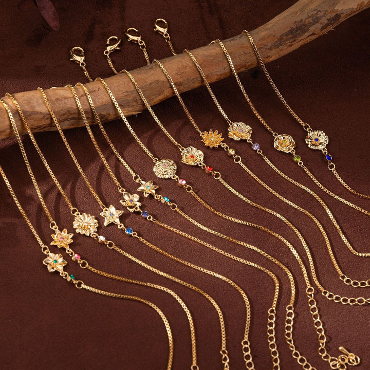 Birth Flower & Birthstone Bracelets