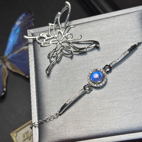 Handmade Genuine Blue Morpho Butterfly Wing Pendant - Sterling Silver Specimen Necklace, One-of-a-Kind Botanical Jewelry