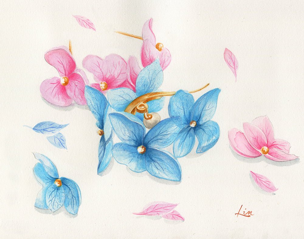 Blaue Hortensien-Creolen