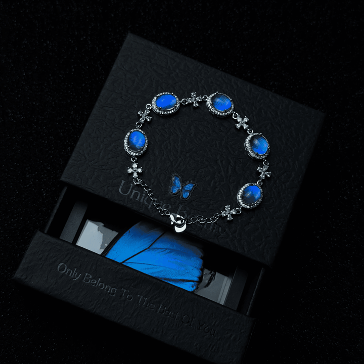 Handcrafted Real Butterfly Wing Jewelry - Exquisite Blue Morpho Necklace