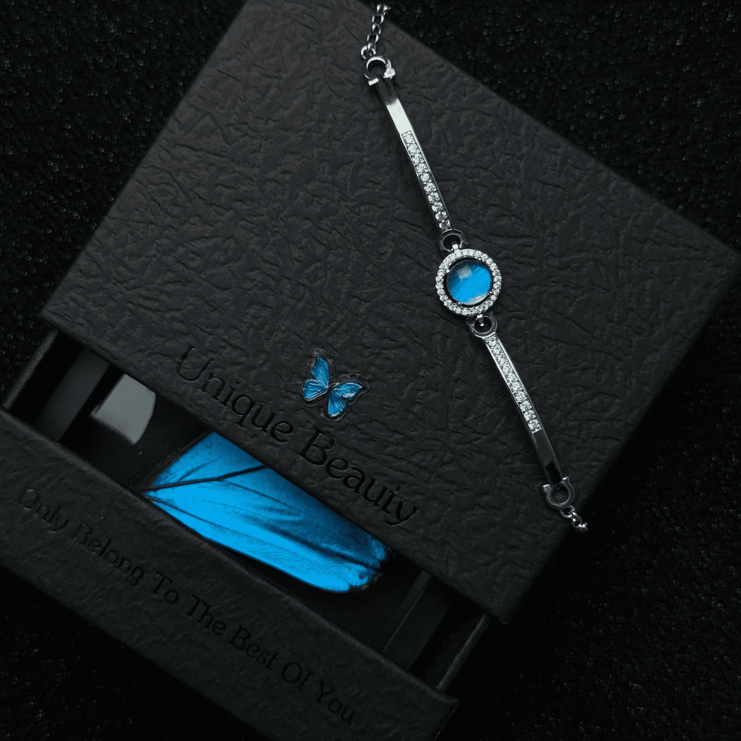 Handcrafted Real Butterfly Wing Jewelry - Exquisite Blue Morpho Necklace