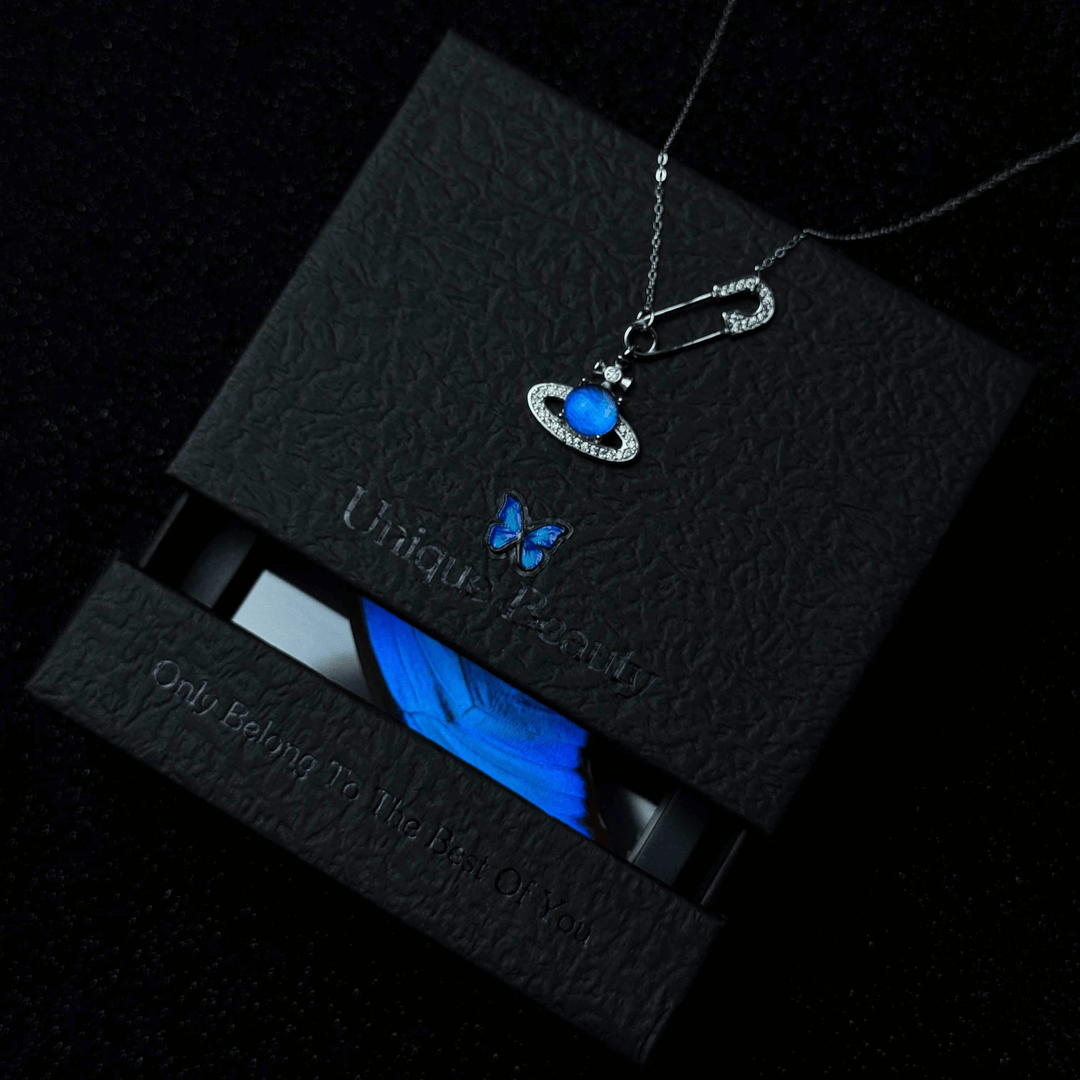 Handcrafted Butterfly Specimen Necklace  An Elegant Light Luxury Gift for Your Girlfriend or Close Female Companion