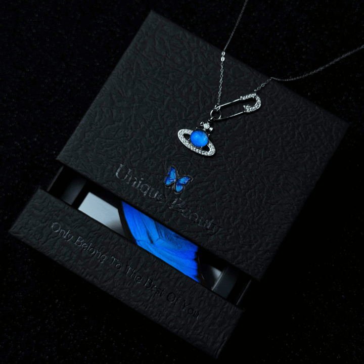 Handcrafted Butterfly Specimen Necklace  An Elegant Light Luxury Gift for Your Girlfriend or Close Female Companion