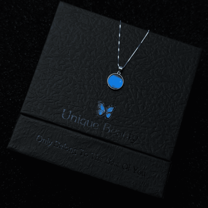 Real Blue Morpho Butterfly Wing Necklace & Bracelet Set - Unique Handmade Gift for Her