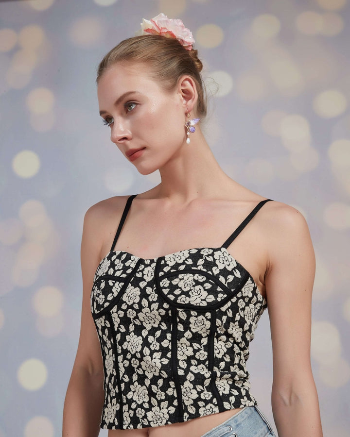 Camellia Garden Bloom Corset Bra Top