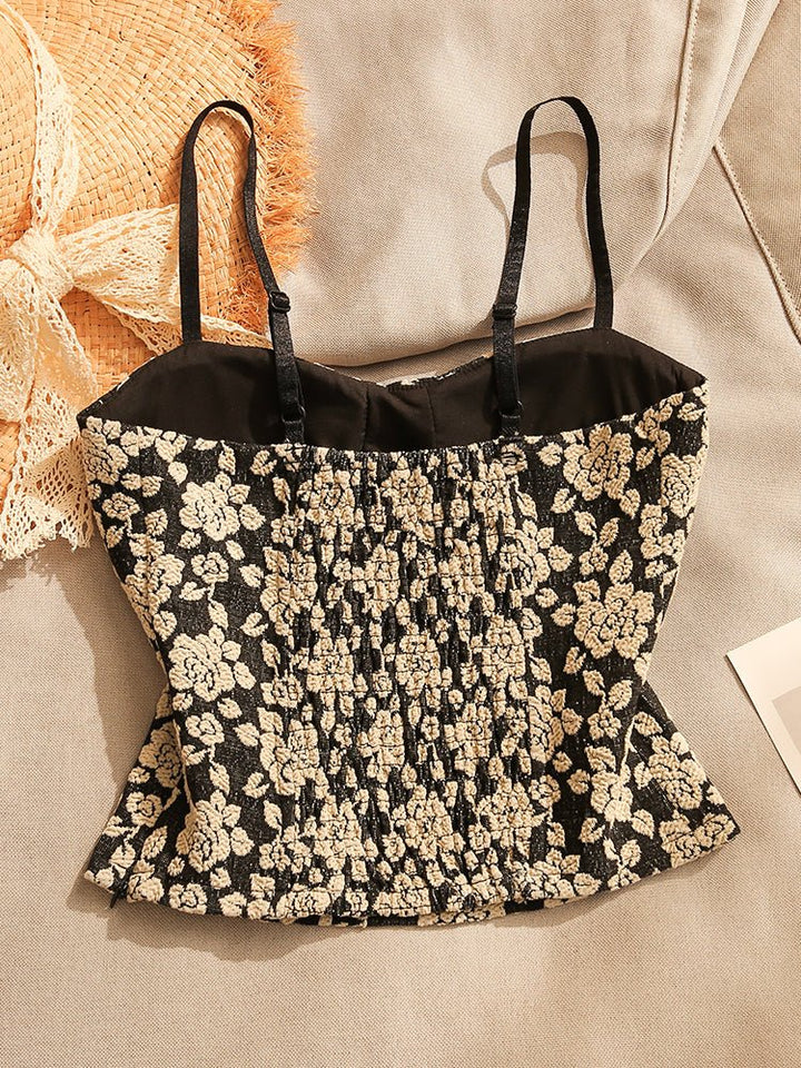 Camellia Garden Bloom Corset Bra Top