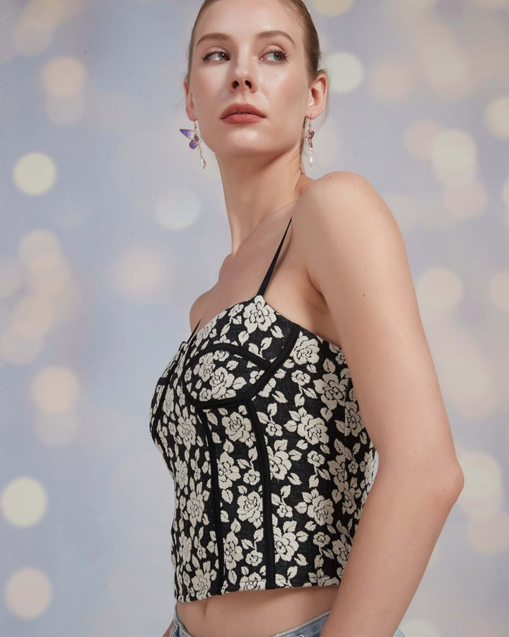 Camellia Garden Bloom Corset Bra Top