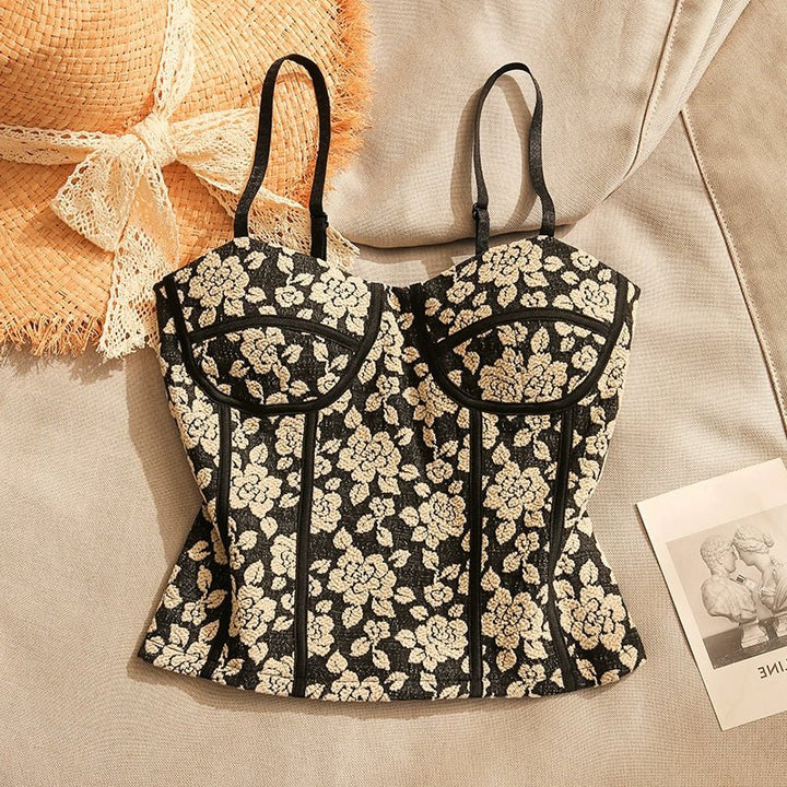 Camellia Garden Bloom Corset Bra Top