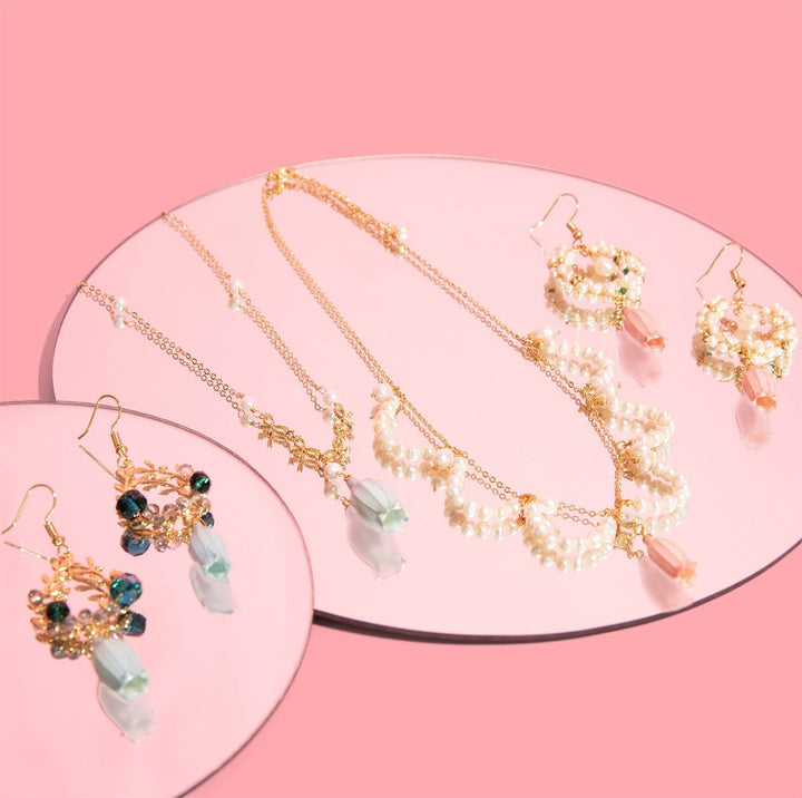 Campanula Blue Bellflower Drop Earrings