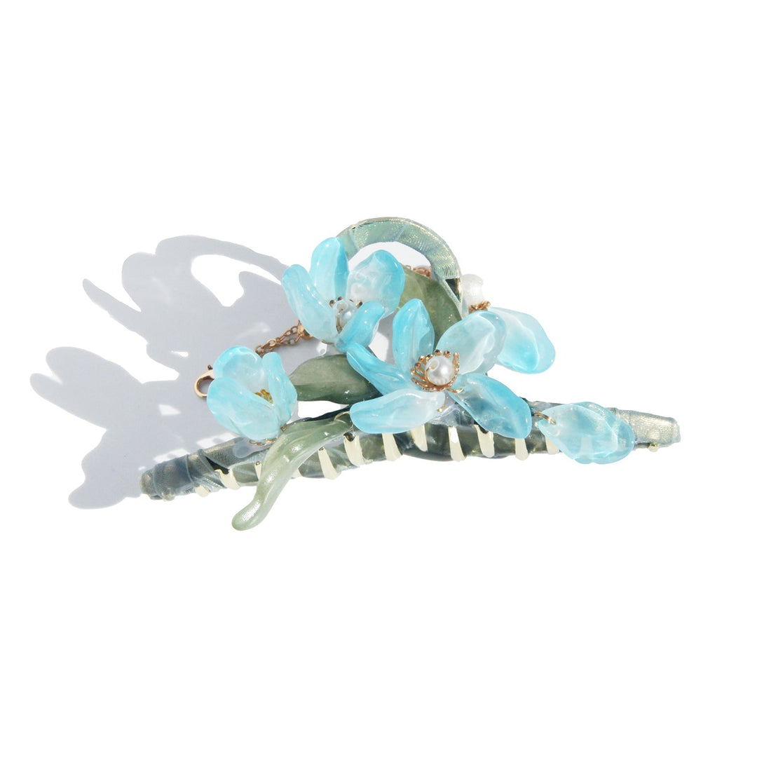 Celestial Blue Floral Hair Claw