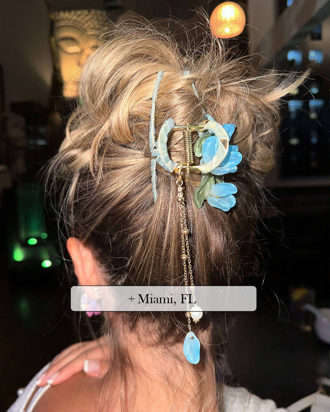 Celestial Blue Floral Hair Claw