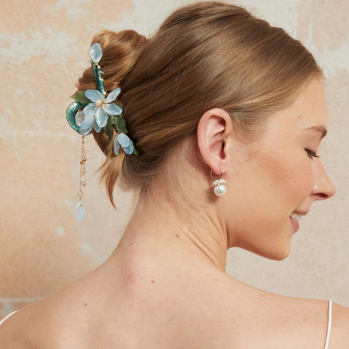 Celestial Blue Floral Hair Claw