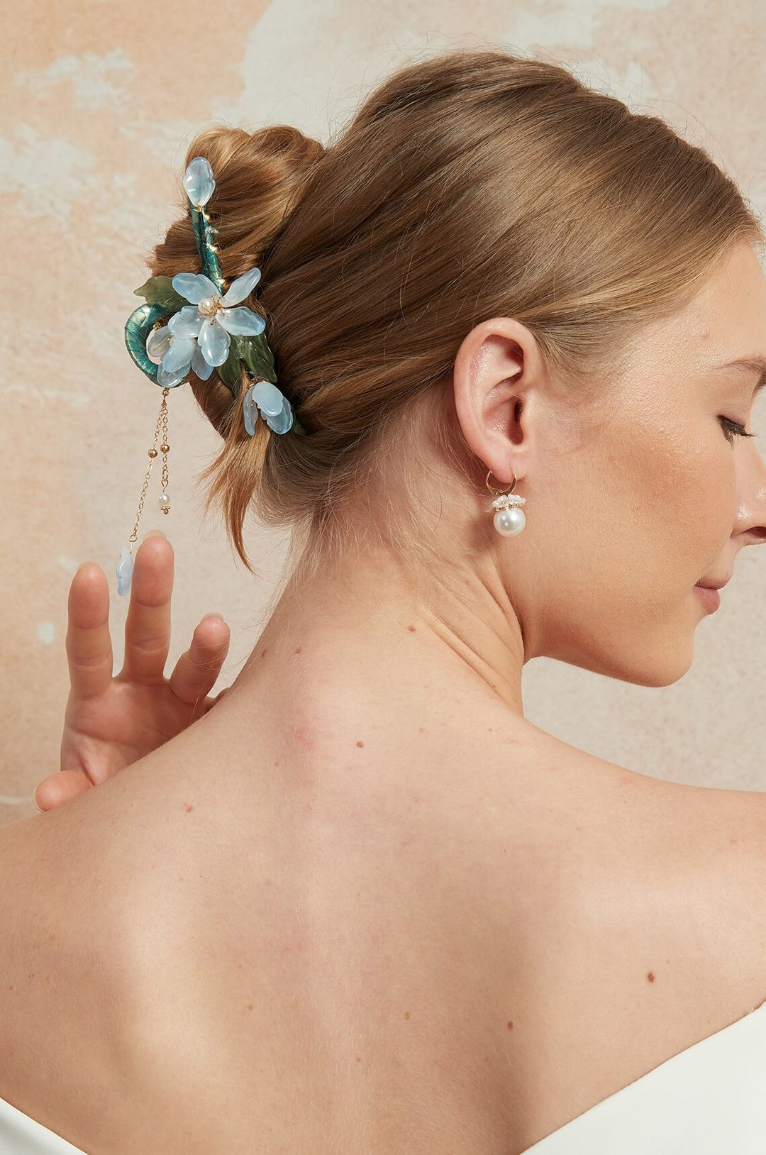 Celestial Blue Floral Hair Claw