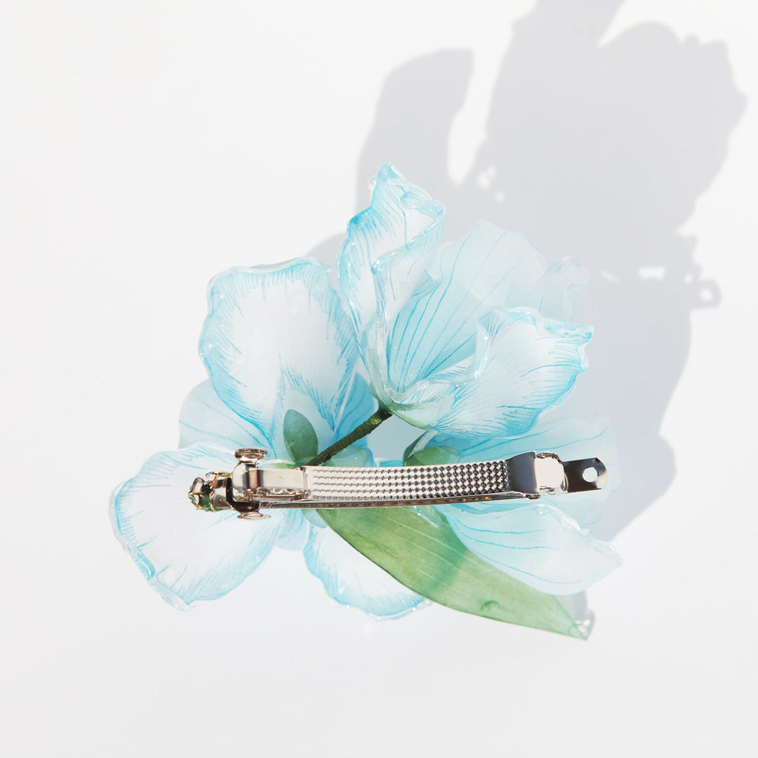 Himmlische blaue Iris Haarspange