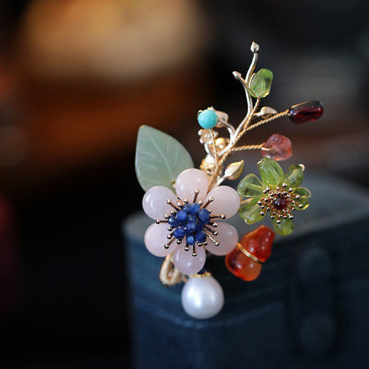 Crystal Flower Branch Brooch/ Final Sale