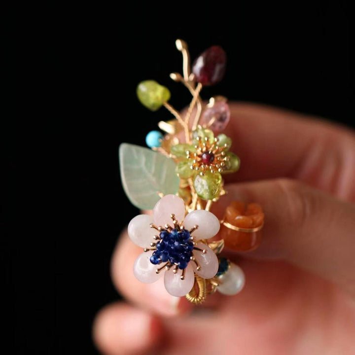 Crystal Flower Branch Brooch/ Final Sale