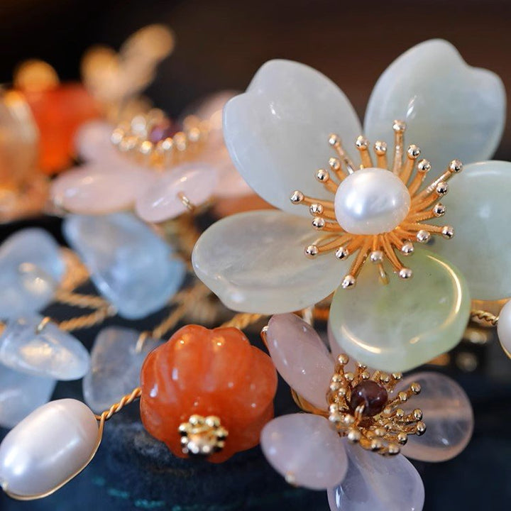Crystal Garden Flower Brooch/ Final Sale