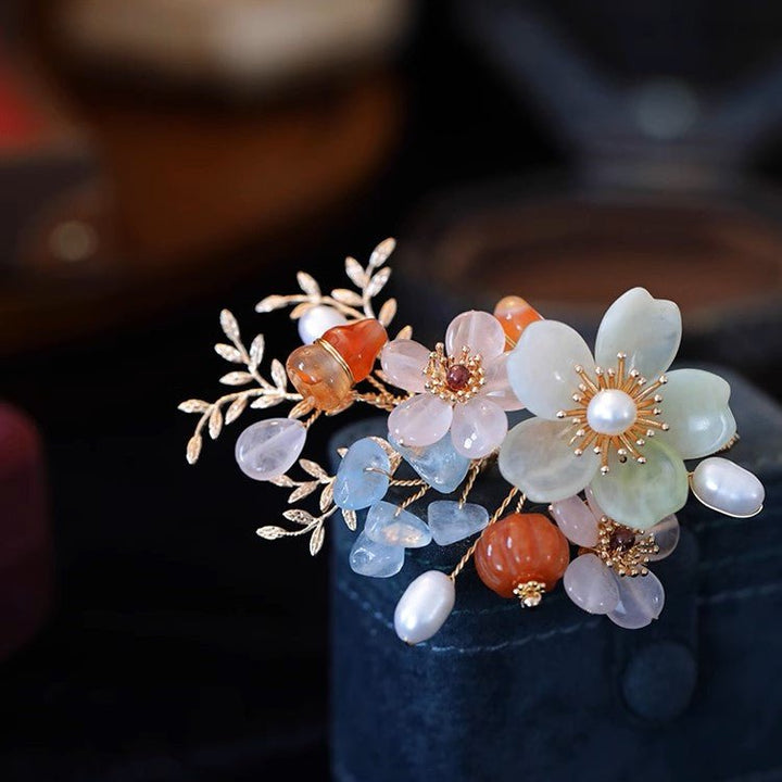Crystal Garden Flower Brooch/ Final Sale
