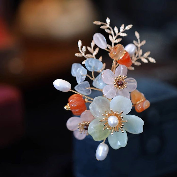 Crystal Garden Flower Brooch/ Final Sale