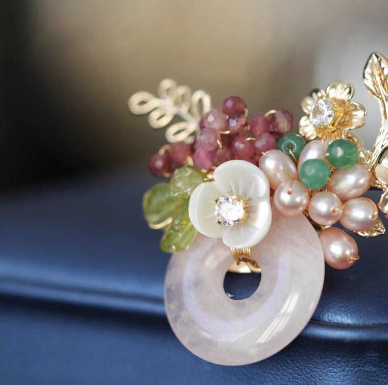 Crystal Garden Pearl Flower Brooch/ Final Sale