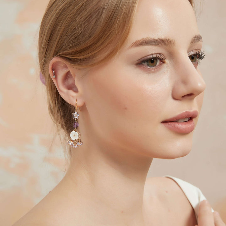 Daisy Dream Purple Crystal Earrings