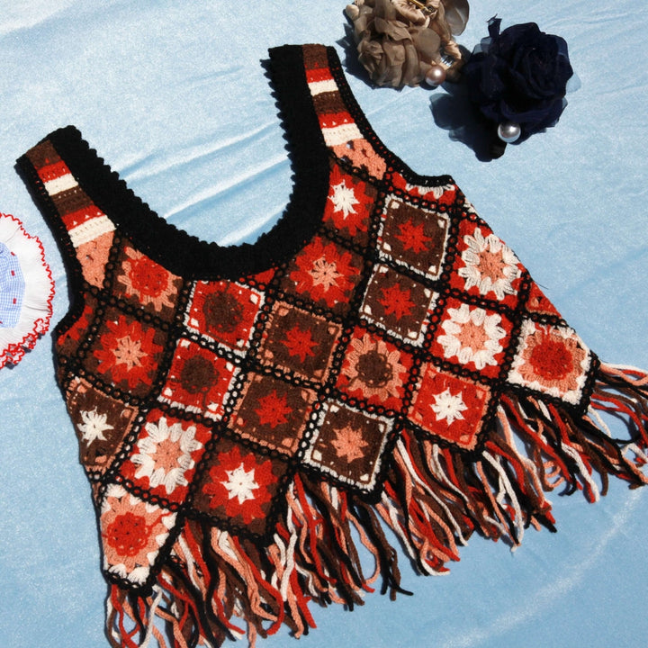 Desert Bloom Fringe Handmade Crochet Tank