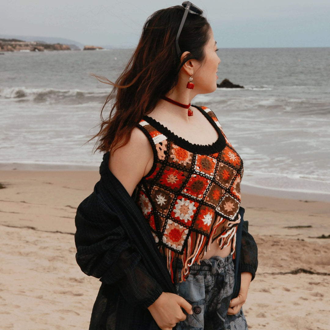 Desert Bloom Fringe Handmade Crochet Tank
