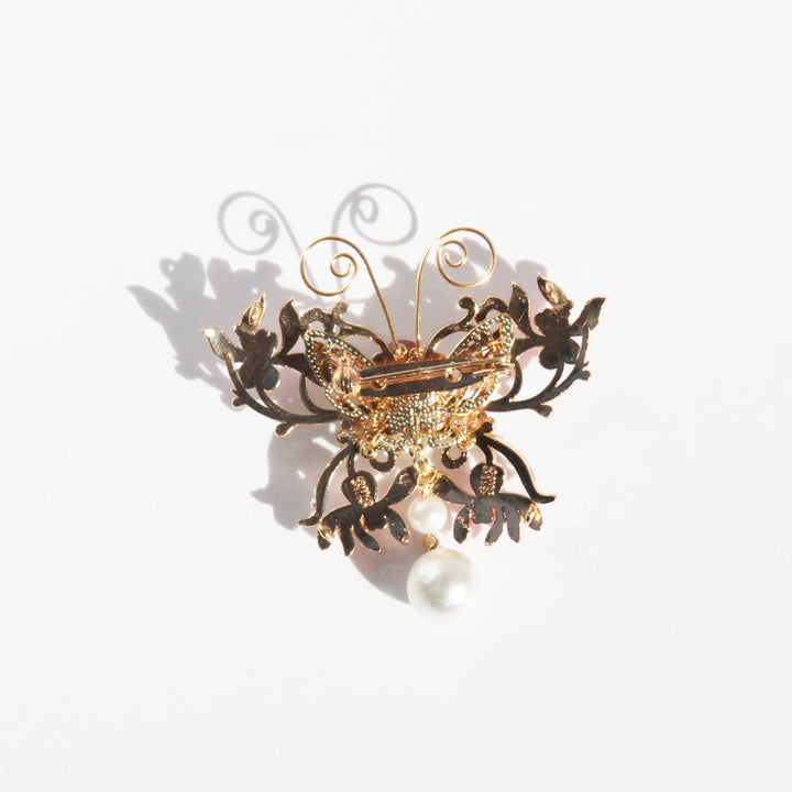 Enameled Butterfly Amethyst Rubellite Brooch/ Final Sale