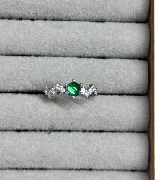 Emerald Green Jewel Beetle Wing Ring - Handmade Gold Open Ring - Minimalist Bio-Jewelry - Unique Statement Specimen Ring - Luxury Nature Gift for Her