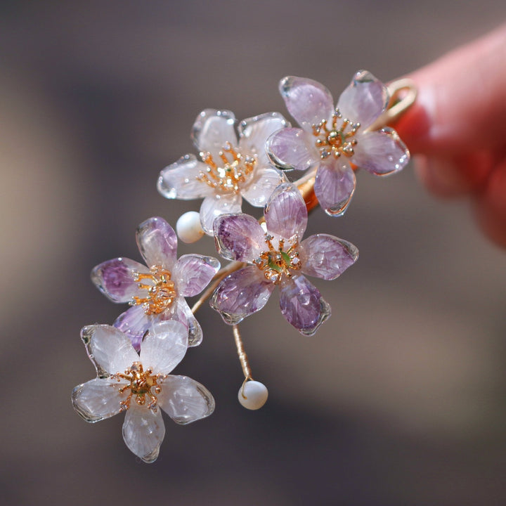 Glitzernde Kirschblüten-Haarspange