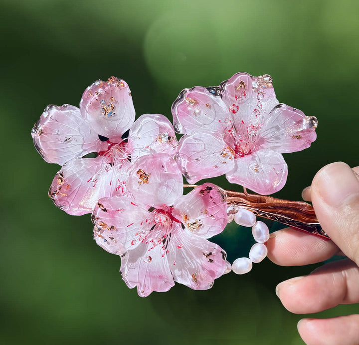 Peach Garden Perlen-Haarspange 