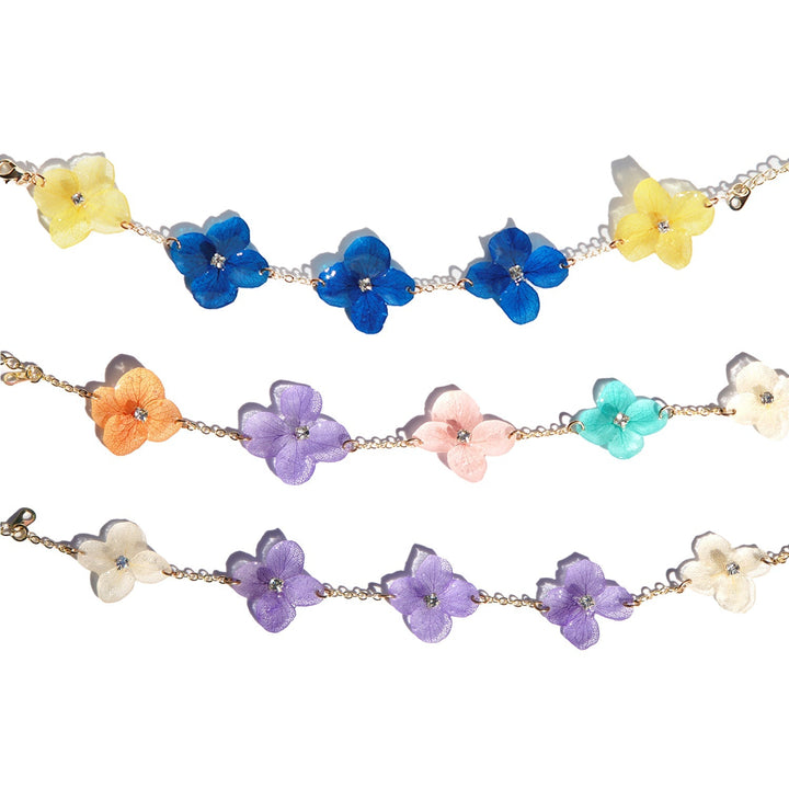 Hortensienblüten-Charm-Armbänder / Schlussverkauf