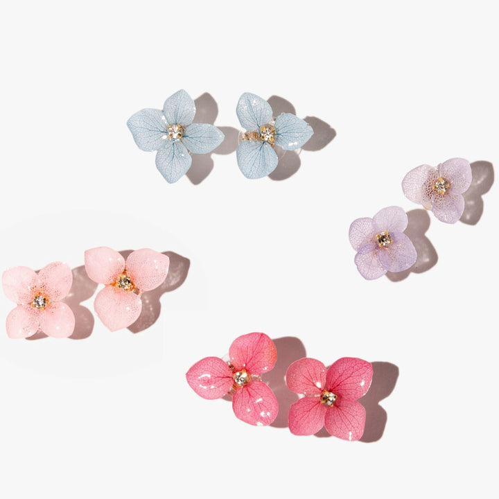 Asymmetrische Blumenstecker „Hortensiengarten“ (4er-Set)