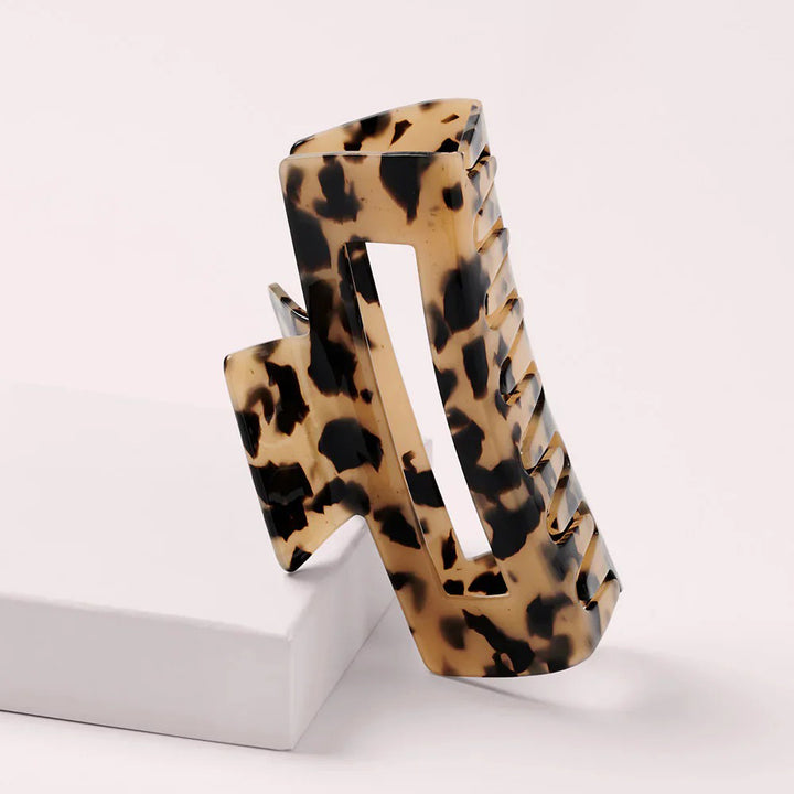 Small Leopard Print Acetate Claw Clip French Vintage Style - Nuiee Shop