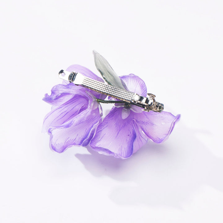 Haarspange mit Irisblüte