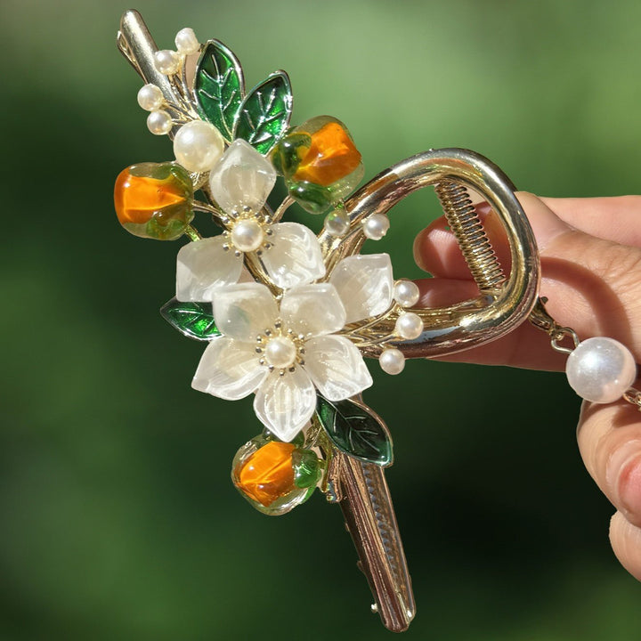 Jasminblüte Goldbeere Haarklammer